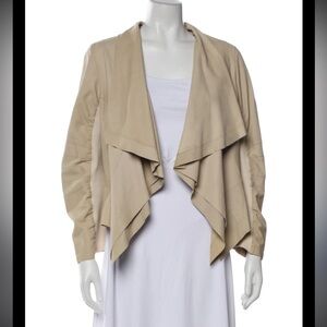 Bod & Christensen Elegant Cream Leather Waterfall Biker Jacket Size Small